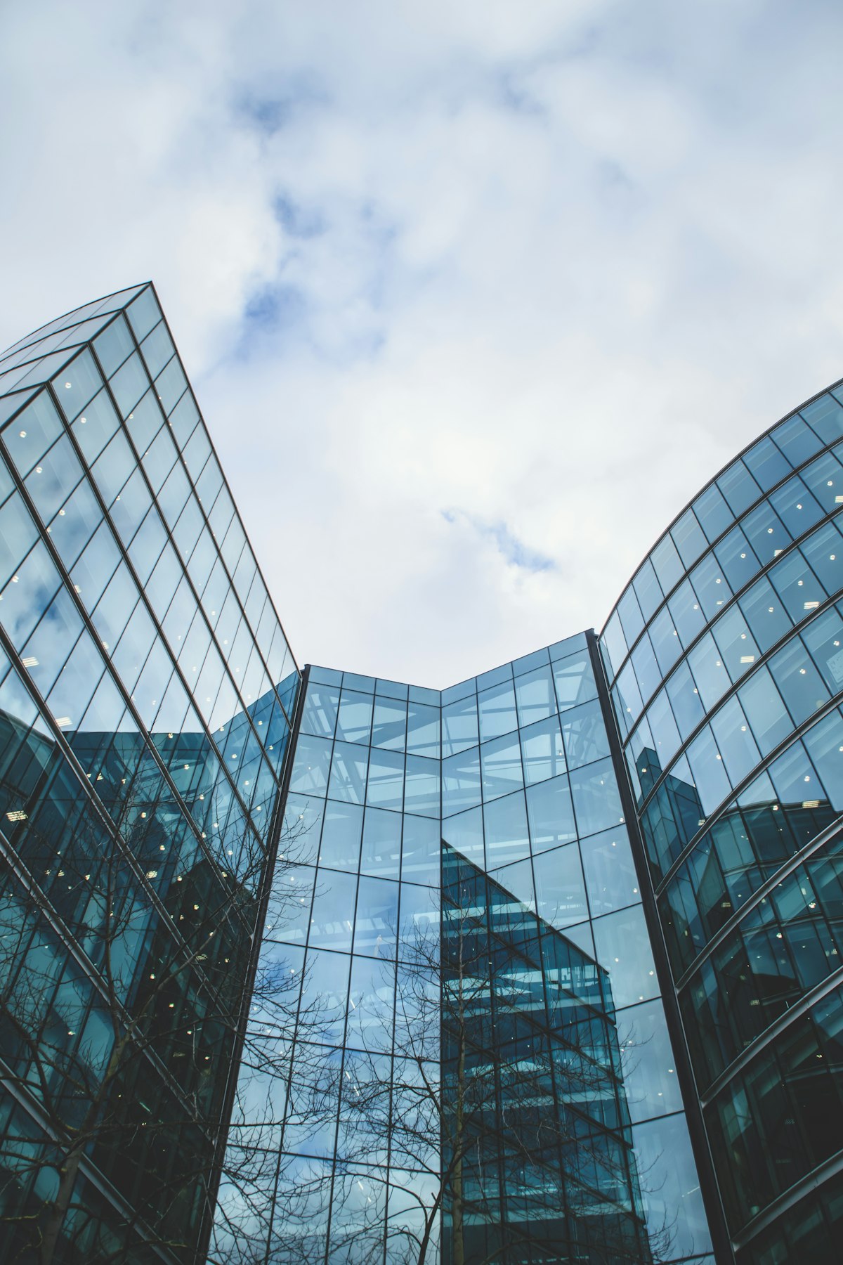 Business building with glass façade